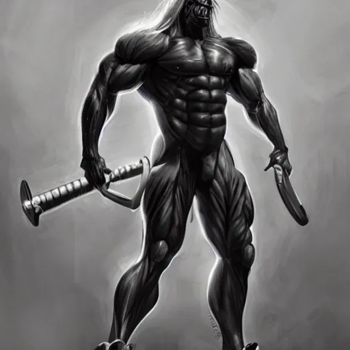 Image similar to an exaggeratedly muscular anthropomorphized black - coated horse with a magnificently muscular physique wearing tight kevlar outfit standing in a facility, long white mane, proportionally enormous arms, equine, anthro art, furaffinity, highly detailed, digital painting, artstation, concept art, illustration, art by artgerm, greg rutkowski, wlop