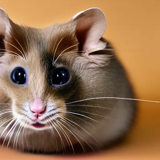 Image similar to a feline hamster - cat - hybrid, animal photography