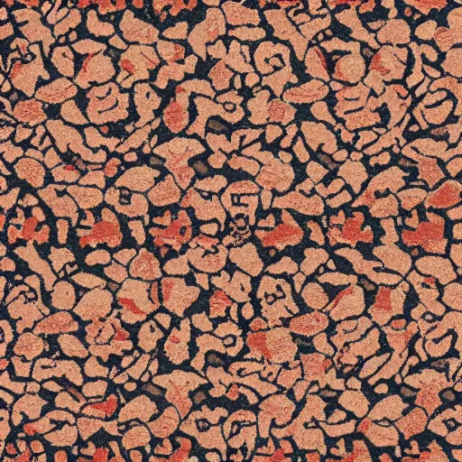 Image similar to topdown perspective of an old carpet with flower design