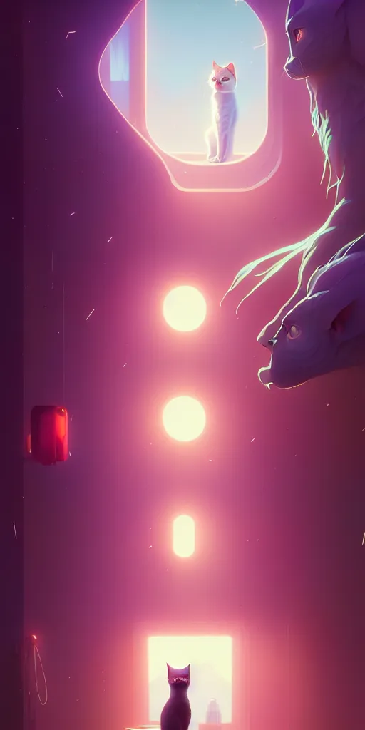 Image similar to portrait of humanoid cat, beautiful body, highly detailed vfx portrait, unreal engine, greg rutkowski, loish, rhads, beeple, makoto shinkai and lois van baarle, ilya kuvshinov, rossdraws, tom bagshaw, alphonse mucha, global illumination, detailed and intricate environment