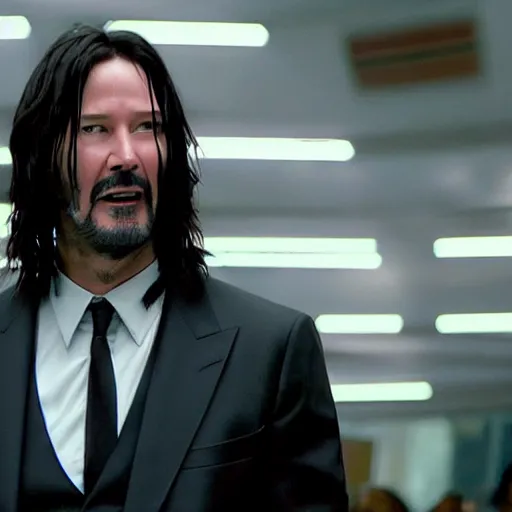 Image similar to Keanu Reeves in wolverine’s suit 4K quality