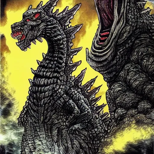 Image similar to godzilla, junji ito,