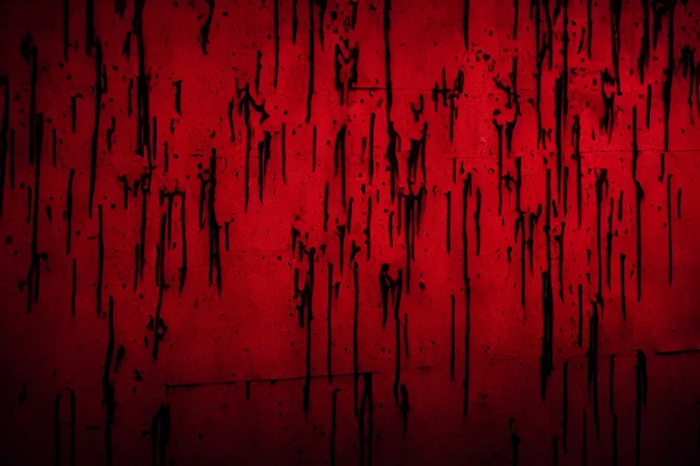 Prompt: wall dripping with blood, dramatic lighting, creepy mood