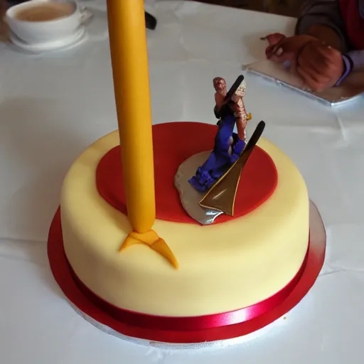 Image similar to birthday cake with golden axe