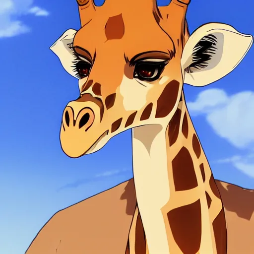 Image similar to a giraffe wearing a dress, illustration concept art anime key visual trending pixiv fanbox by wlop and greg rutkowski and makoto shinkai and studio ghibli and kyoto animation symmetrical facial features