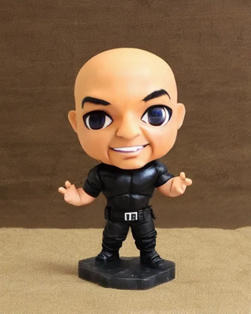 Image similar to a cute little plastic chibi statuette of vin diesel, ebay listing, product picture, advertisement, thumbnail