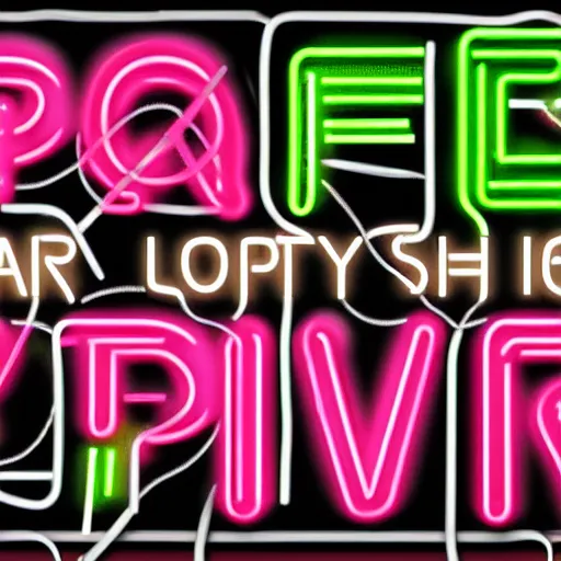 Prompt: neon art text : party space