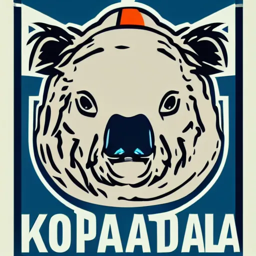 Image similar to Propaganda poster of dictator koala, sticker, highly detailed, colorful, illustration, smooth and clean vector curves, no jagged lines, vector art, smooth