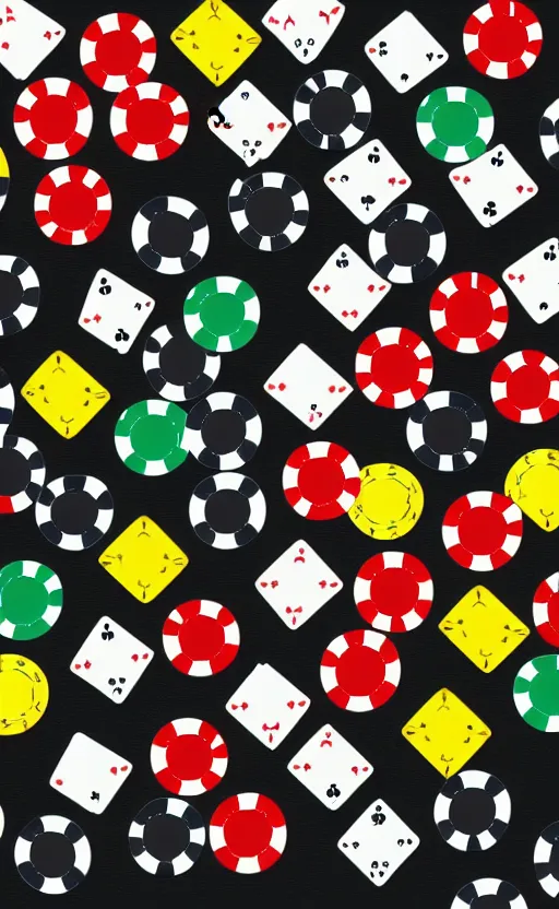 Prompt: poker card style, simple, modern look, colorful, charm symbol in center, pines symbols, maintain aspect ratio, turchese and yellow and red and black, vivid contrasts, for junior, smart design, backed on kickstarter, realistic shapes