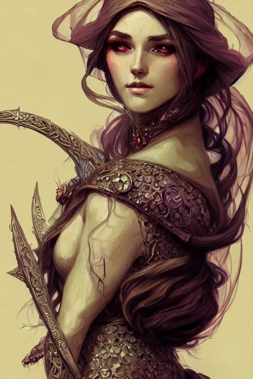 Image similar to beautiful mage, D&D, fantasy, medieval, life drawing, intricate, elegant, highly detailed, digital painting, artstation, concept art, smooth, sharp focus, master illustration, art monet and mucha