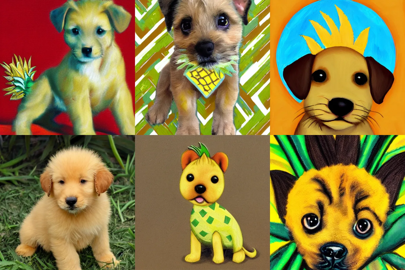 Prompt: Pineapple pineapple Puppy, high detail,