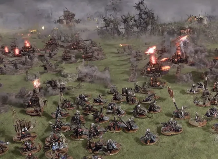 Image similar to john paul ii taking part in warhammer 4 0, 0 0 0 battle, cinematic scene