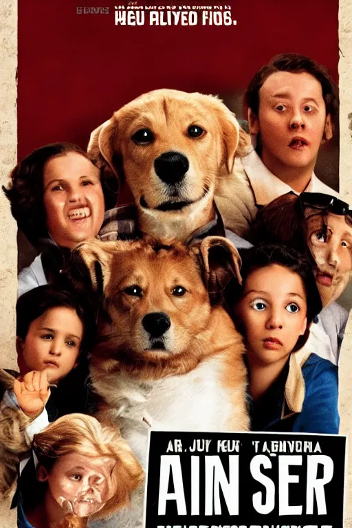 Image similar to poster to a movie where air bud does his ( ( taxes ) )