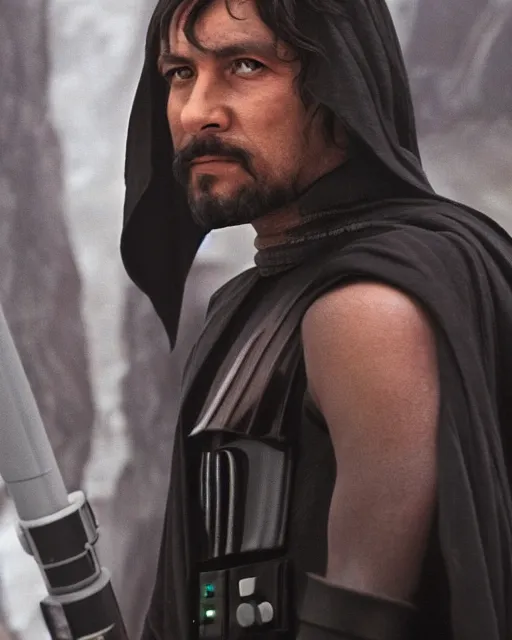 Image similar to close - up of darth caedus from star wars legends, movie still frame, promotional image, imax 7 0 mm footage