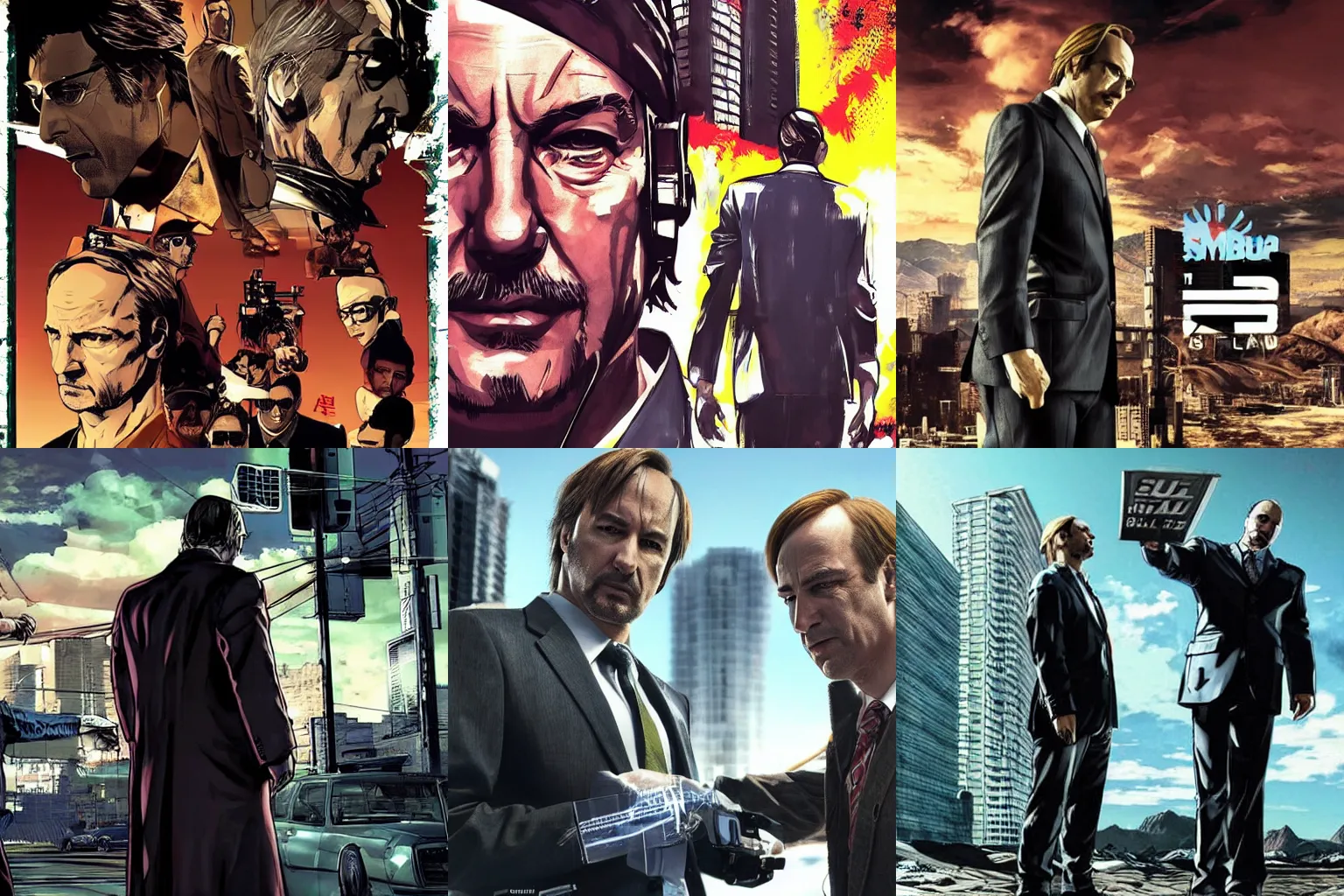 Prompt: better call saul by hideo kojima and yoji shinkawa