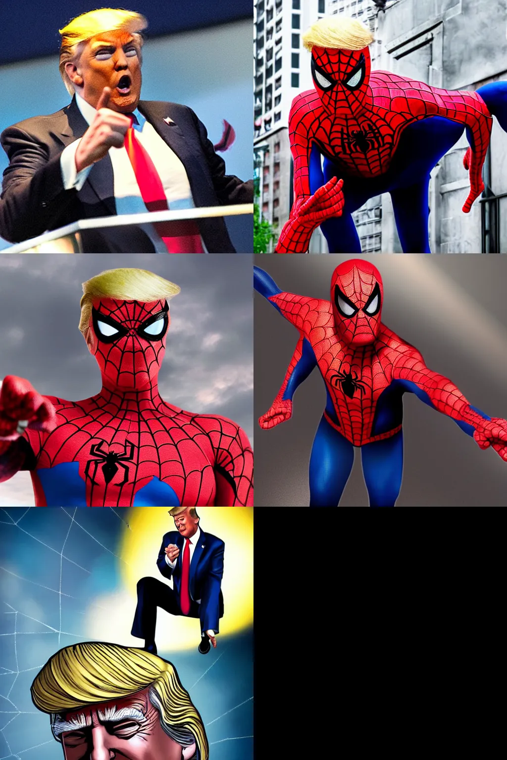 Prompt: Donald Trump as Spider Man