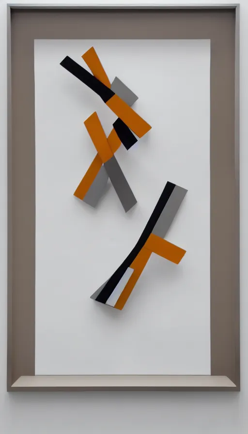 Image similar to a painting of a tie on a white wall, a minimalist painting by anthony caro and antony gormley, geometric abstract art, minimalist, 3 d