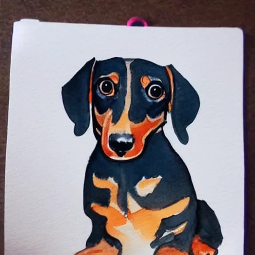 Image similar to cute dachshund watercolor