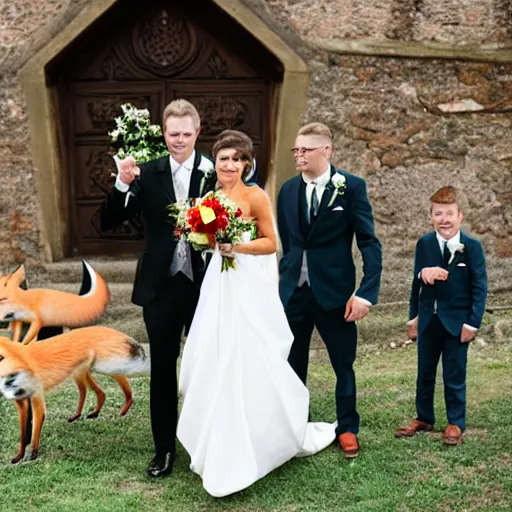 Image similar to wedding of groom and a fox