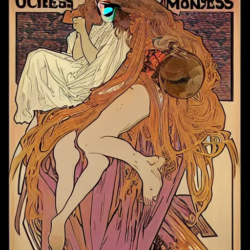 Image similar to nightmare Monsters by Alphonse Mucha