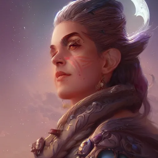 Image similar to Lunar Goddess, D&D, fantasy, portrait, highly detailed, digital painting, trending on artstation, concept art, sharp focus, illustration, art by artgerm and greg rutkowski and magali villeneuve