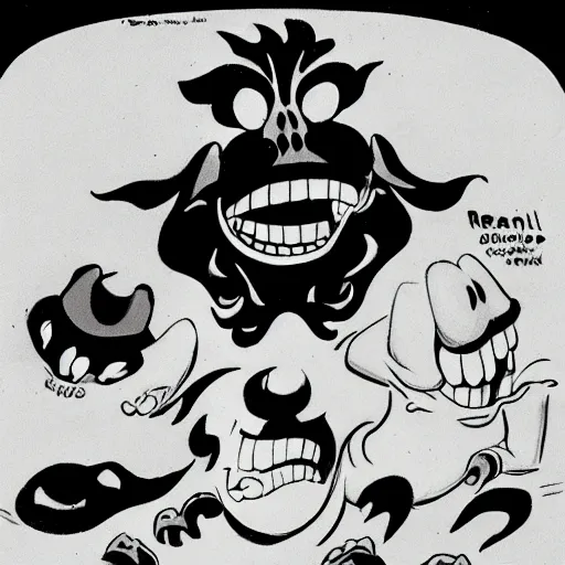 Image similar to uncanny repressed emotional monsters breaking free from the unconscious in a fiery revolution, the style of Fleischer studio cartoon animations