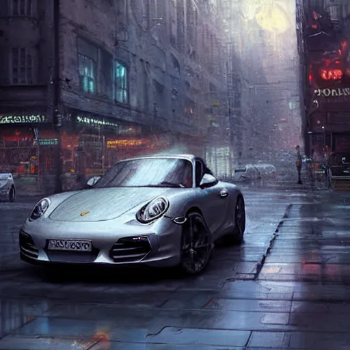 Prompt: porsche in city, chaos, digital art,ultra realistic,ultra detailed,art by greg rutkowski