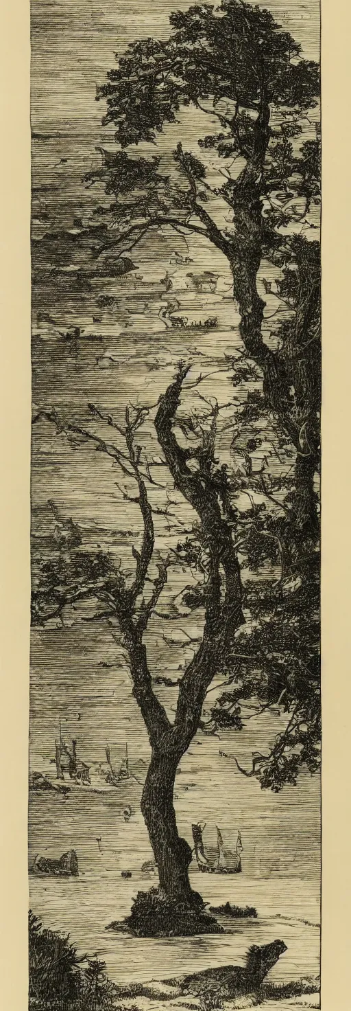 Image similar to a monochromatic engraving by didier comes