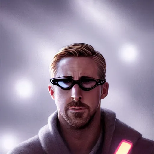 Image similar to Ryan Gosling as Cyclops, X-Men, ultra realistic, concept art, intricate details, eerie, highly detailed, photorealistic, octane render, 8k, unreal engine. art by Artgerm and Greg Rutkowski