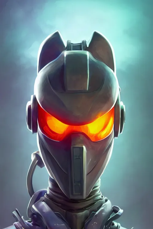 Image similar to epic mask helmet robot ninja portrait stylized as fornite style game design fanart by concept artist gervasio canda, behance hd by jesper ejsing, by rhads, makoto shinkai and lois van baarle, ilya kuvshinov, rossdraws global illumination radiating a glowing aura global illumination ray tracing hdr render in unreal engine 5