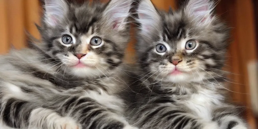 Prompt: maine coon kitten descendant 1 million in the future. the kitten wears a spacesuit, and explores cosmos in a space ship with a cat tree. science fiction blockbuster movie kittens rule the world or my favorite martian is a kitten!, lightyear ( film, 2 0 2 2 ), star wars, silent running, sttng, arrival.