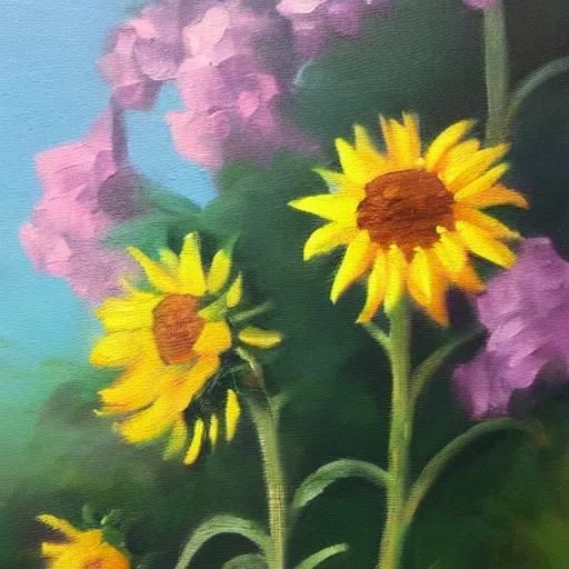 Prompt: 🌻, oil painting,