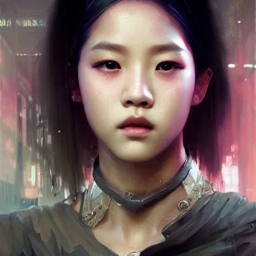 Image similar to jisoo of blackpink, hyperrealistic portrait, bladerunner street, art of elysium by jeremy mann and alphonse mucha, fantasy art, photo realistic, dynamic lighting, artstation, poster, volumetric lighting, very detailed face, 8 k, award winning