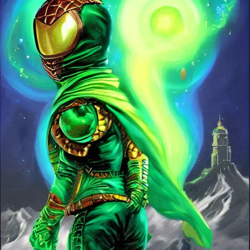 Image similar to Mysterio, artwork by Bob Ross, deviantart contest winner, award-winning,