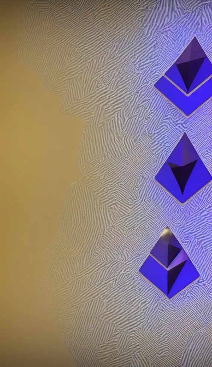 Image similar to ethereum logo in a 3 d room abstract background, hyper realistic, cg render, octane render, unreal engine, dramatic lighting