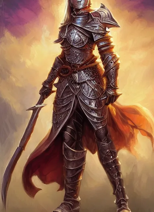 Image similar to female knight, ultra detailed fantasy, dndbeyond, bright, colourful, realistic, dnd character portrait, full body, pathfinder, pinterest, art by ralph horsley, dnd, rpg, lotr game design fanart by concept art, behance hd, artstation, deviantart, hdr render in unreal engine 5