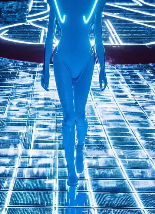 Prompt: hyperrealistic and heavy detailed balenciaga runway show of tron, leica sl 2 5 0 mm, vivid color, high quality, high textured, real life