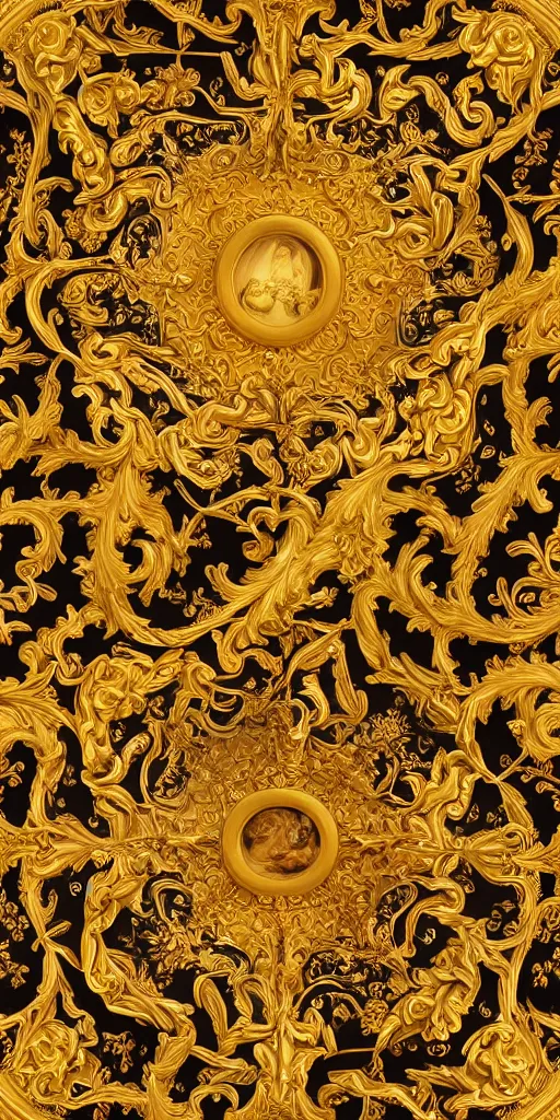 inrticate versace baroque wallpaper, combined with