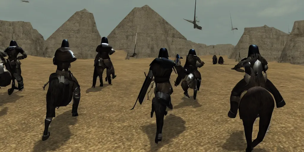 Image similar to mount and blade star wars screenshot riding into battle