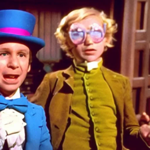Prompt: a film still of paul!!!! rudd!!!! in the 1 9 7 1 movie willy wonka and the chocolate factory