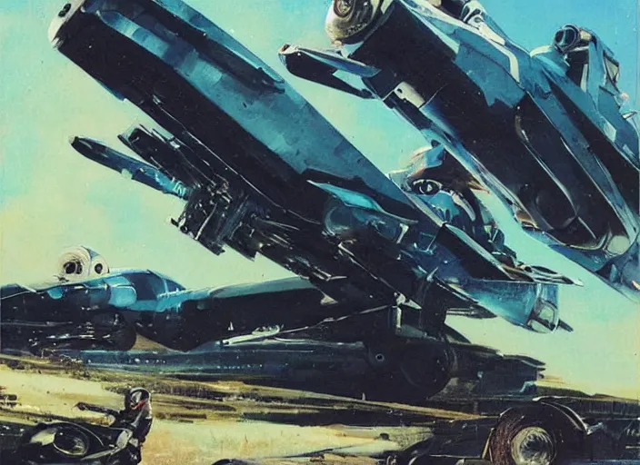 Prompt: ( ( ( ( ( classic vintage motorcycle, motorcycle concept art, sci - fi illustration, painting ) ) ) ) ) by vincent di fate and john berkey and rogue one!!!!!!!