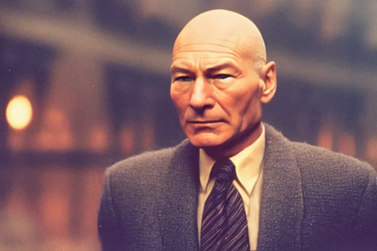 Image similar to film still, patrick stewart playing detective in blade runner, 8 k