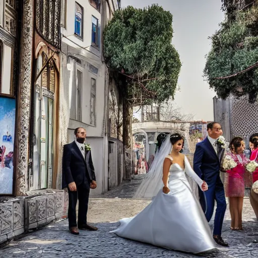 Image similar to Wedding in İstanbul, 2022, realism, 16k, HDR Shot