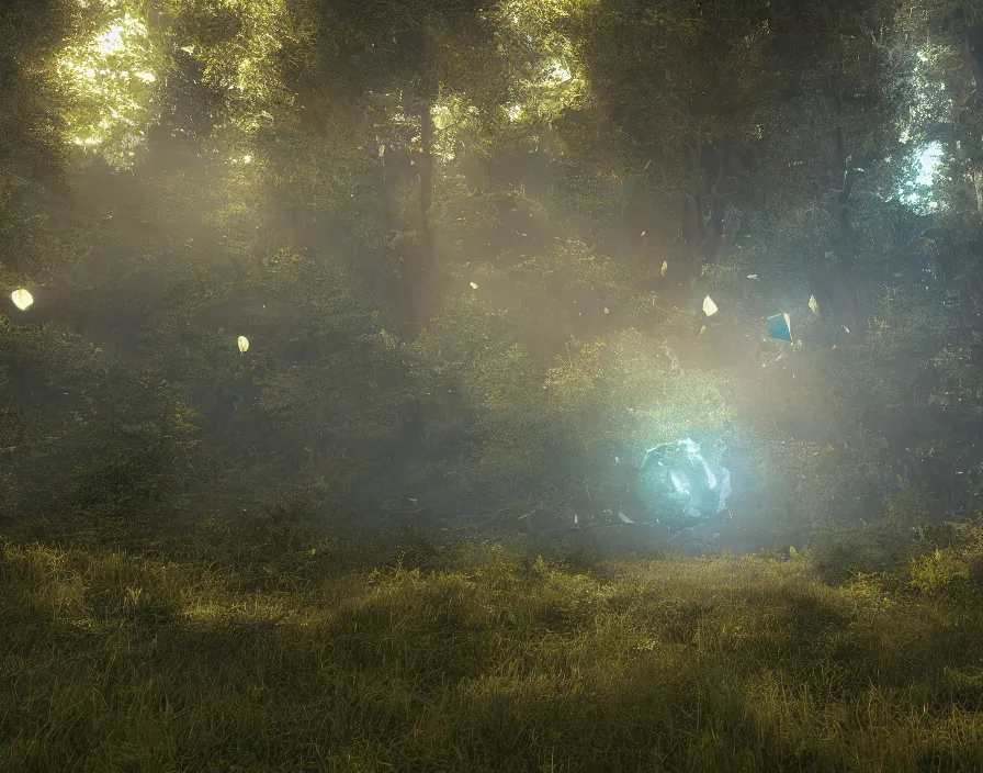 Image similar to flying geometric shiney circle in forest, 3 d graphics, fantasy artwork, very beautiful scenery, hd, hdr, ue 5, ue 6, unreal engine 5, cinematic 4 k wallpaper, 8 k, ultra detailed, by popular digital, details, beautiful image ever created, high resolution, artstation, award winning