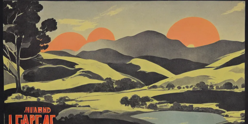 Image similar to landscape, 1 9 3 0 poster