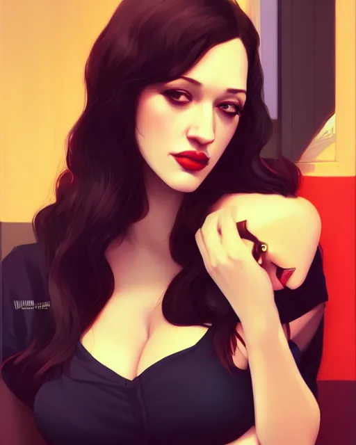 Image similar to kat dennings christina hendricks jennifer tilly, by wlop and ilya kuvshinov and artgerm, gorgeous, stunning, alluring, artstation, deviantart, digital art