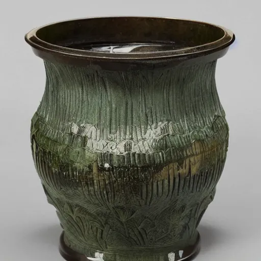 Image similar to an architectural, unique pot made for houseplants, hollywood regency style