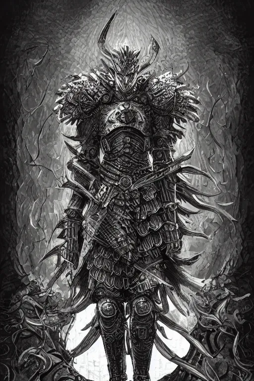 Image similar to human warrior wearing tree themed armour, symmetrical, highly detailed, digital art, sharp focus, trending on art station, kentaro miura manga art style