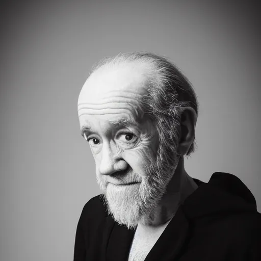 Image similar to george carlin cosplay, photography, portrait,