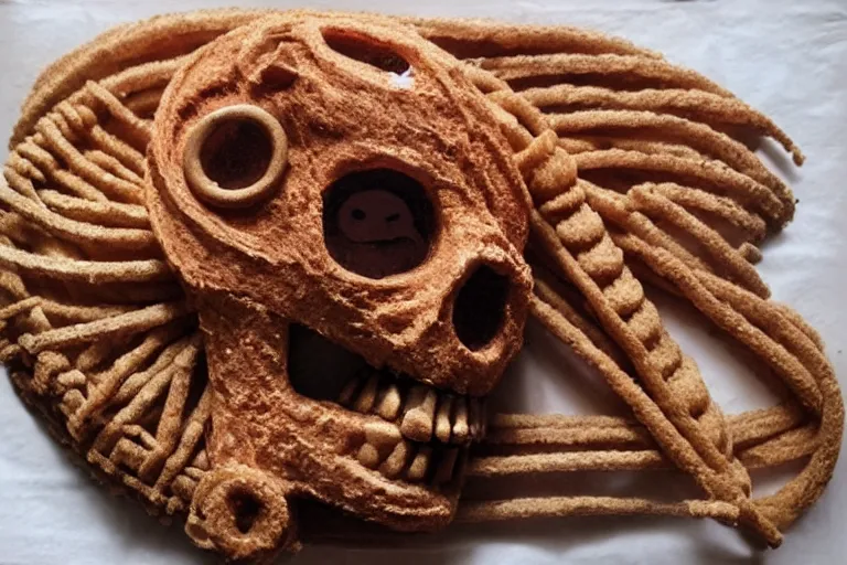 Image similar to aztec skull made of churros